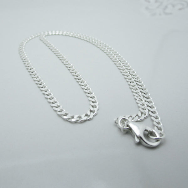 Silver Curb Chain Necklace