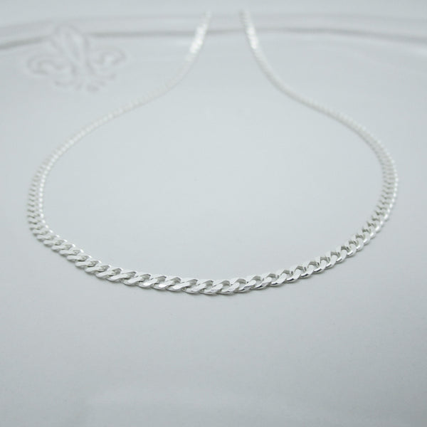 Silver Curb Chain Necklace