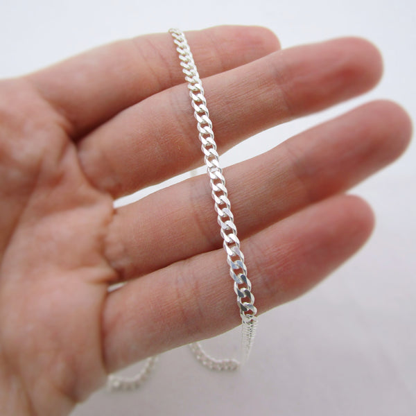Silver Curb Chain Necklace