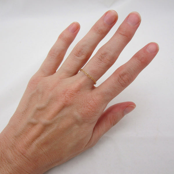 Dainty Gold Chain Ring