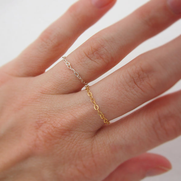 Dainty Gold Chain Ring