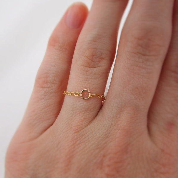 Dainty Gold Chain Ring