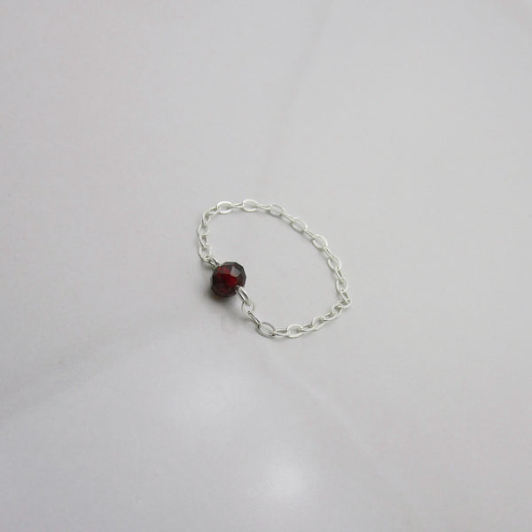 Tiny Garnet Birthstone Ring