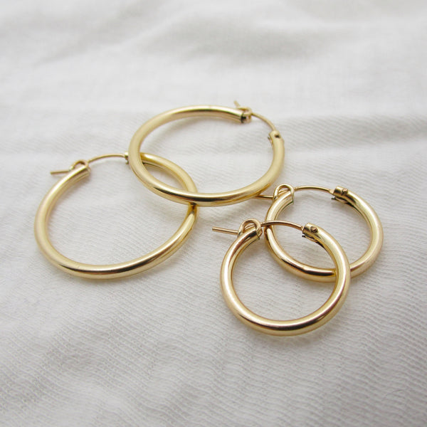 Classic Gold Hoops - Large