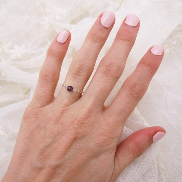 Amethyst Chain Ring