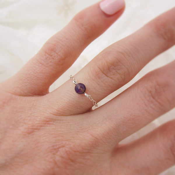Amethyst Chain Ring