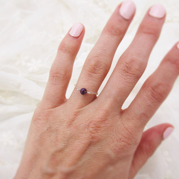 Amethyst Chain Ring