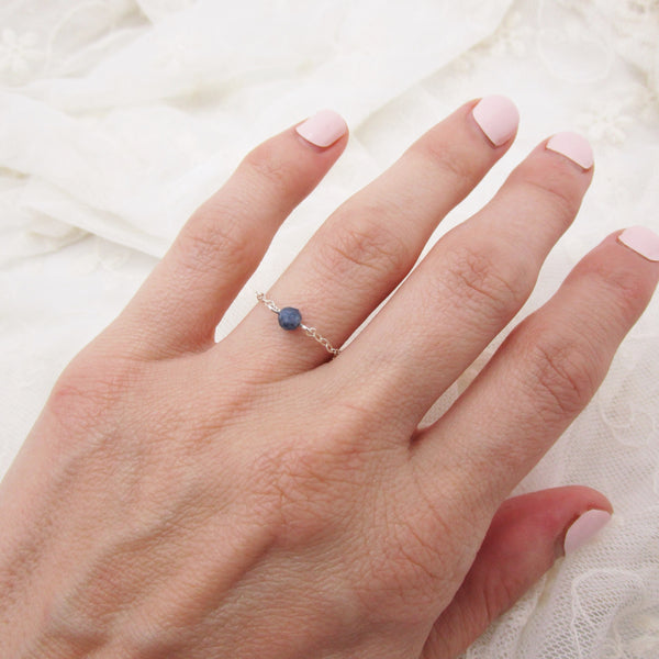 Faceted Sapphire Ring - September Birthstone
