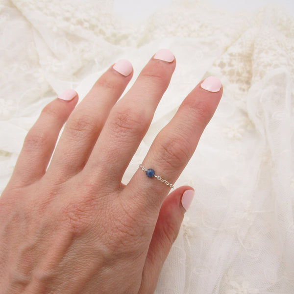 Faceted Sapphire Ring - September Birthstone