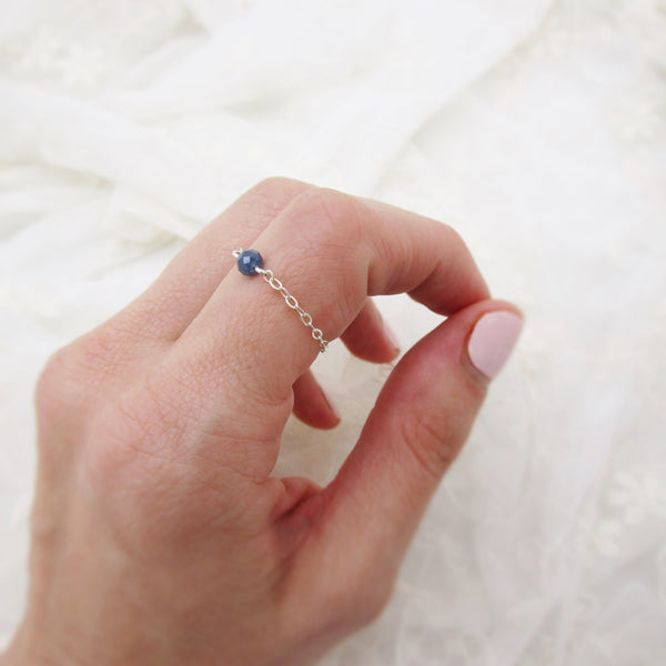 Faceted Sapphire Ring - September Birthstone