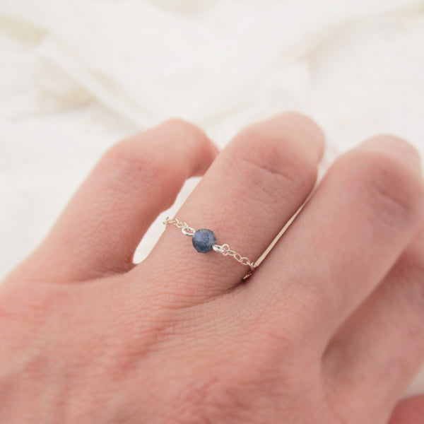 Faceted Sapphire Ring - September Birthstone
