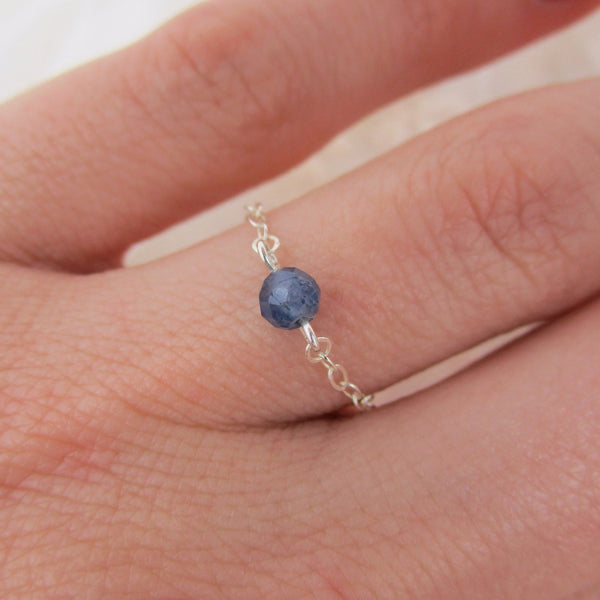Faceted Sapphire Ring - September Birthstone