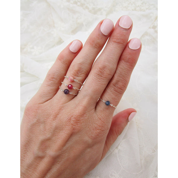 Faceted Sapphire Ring - September Birthstone