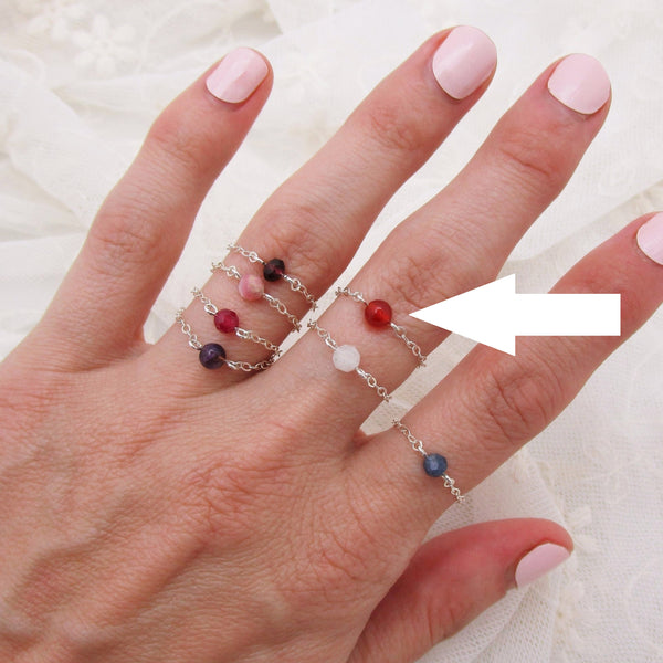 Carnelian Chain Ring