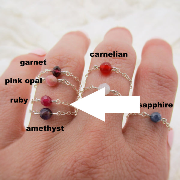 Genuine Ruby Ring - July Birthstone