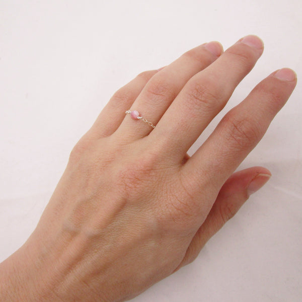 Opal Chain Ring - October Birthstone