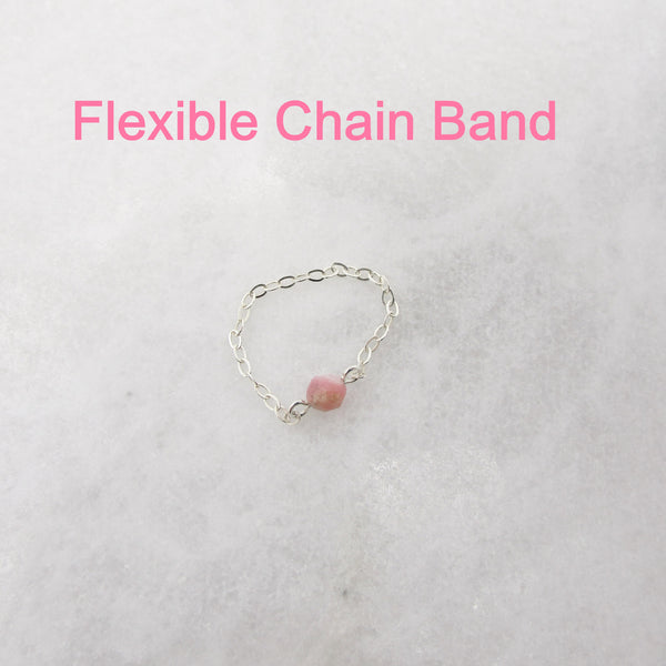 Opal Chain Ring - October Birthstone