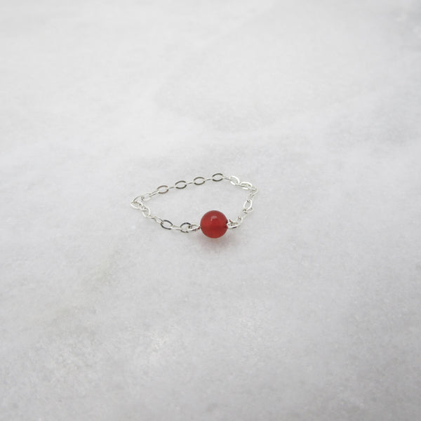 Carnelian Chain Ring