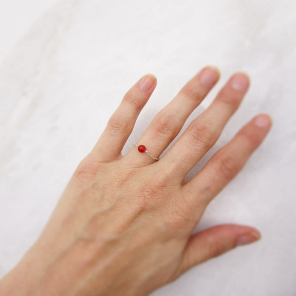 Carnelian Chain Ring