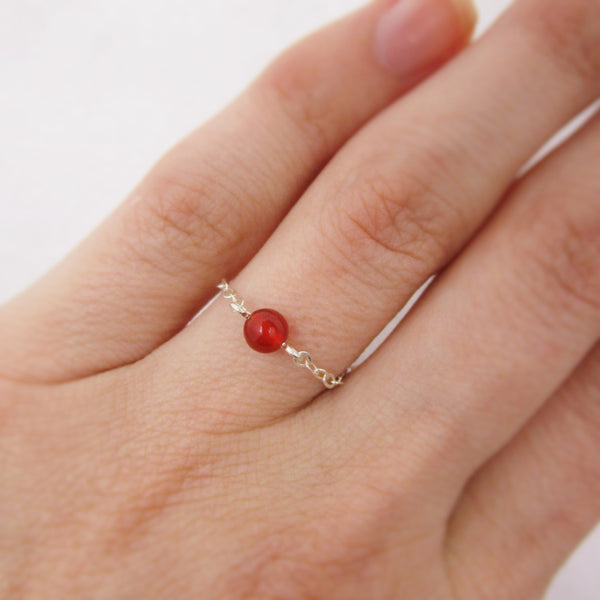Carnelian Chain Ring