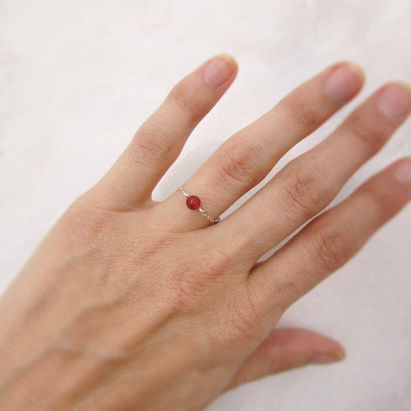 Carnelian Chain Ring