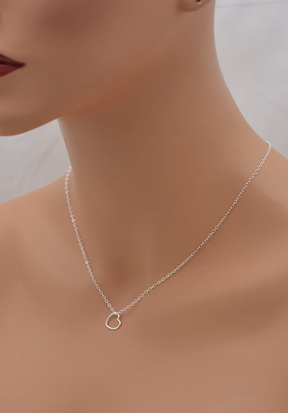 Silver Floating Heart Necklace