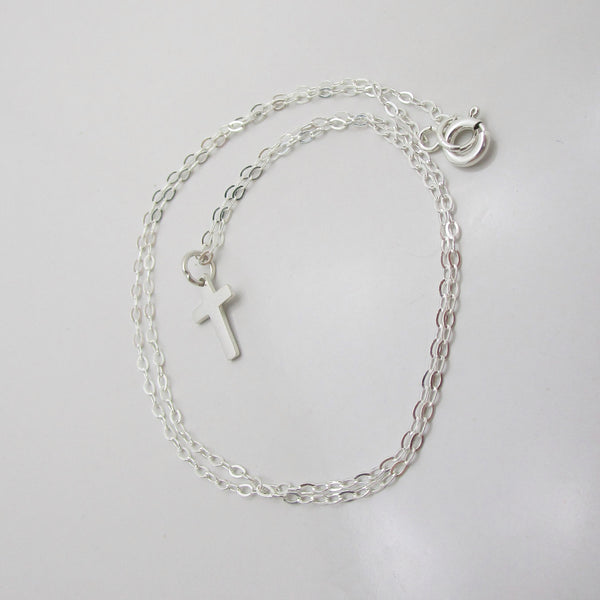 Silver Tiny Cross Necklace