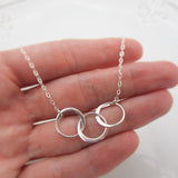 Three Circle Sterling Silver Necklace