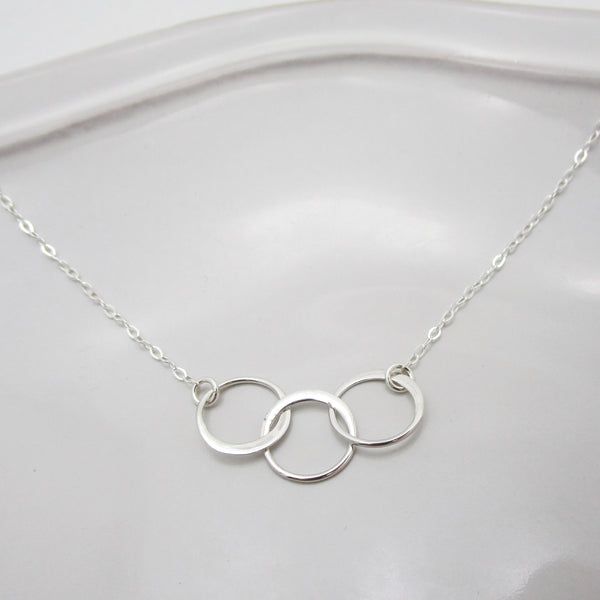 Three Circle Sterling Silver Necklace