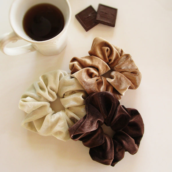 Coffee and Chocolate Jumbo Scrunchies