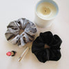 Jumbo Velvet Scrunchies - Black and Grey