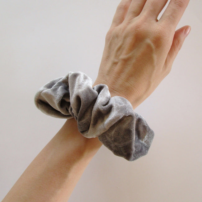 Jumbo Velvet Scrunchies - Black and Grey