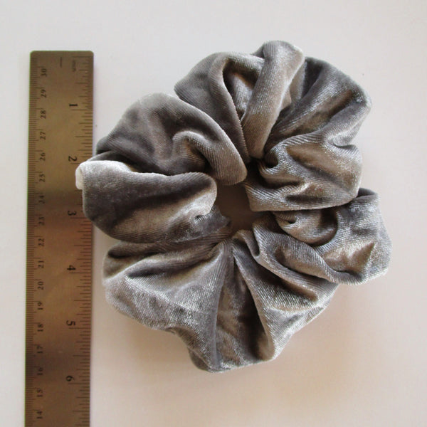 Jumbo Velvet Scrunchies - Black and Grey