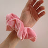 Pink Velvet Jumbo Scrunchies