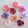 Pink and Purple Satin Scrunchie Set