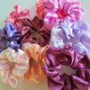 Pink and Purple Satin Scrunchie Set