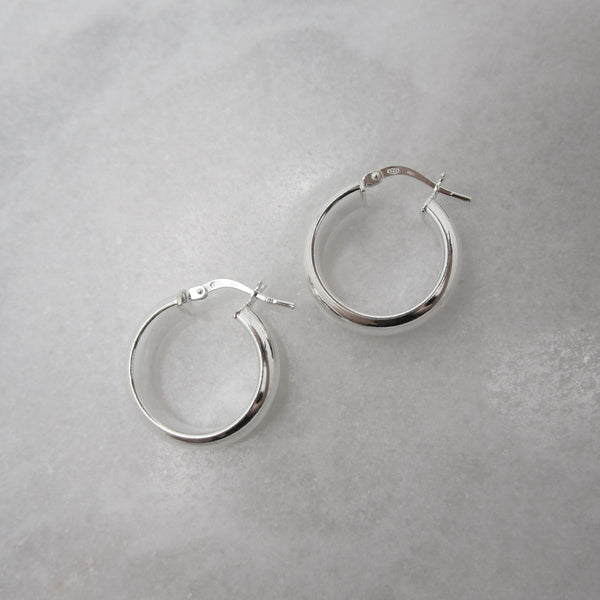925 Sterling Silver Thick Hoops