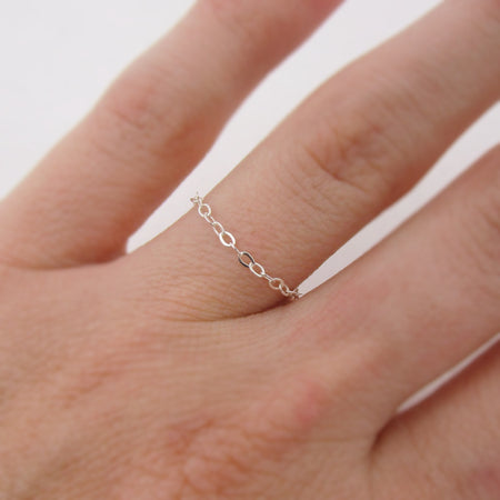 Gemstone Chain Ring Sterling Silver