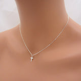 Tiny Cross Necklace - 925 Sterling Silver