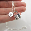 Personalized Silver Padlock Necklace