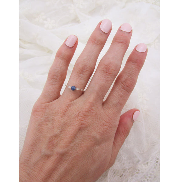 Faceted Sapphire Ring - September Birthstone