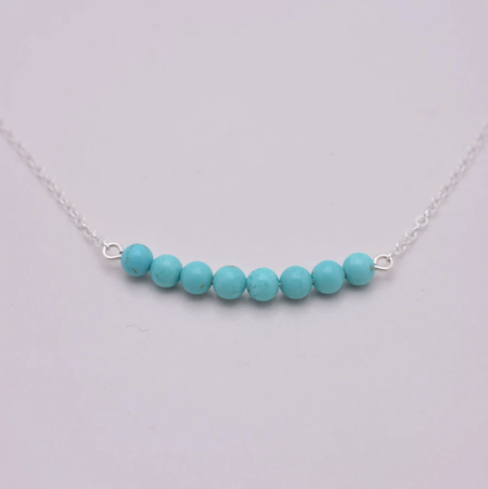 Tiny Turquoise Teardrop Necklace 925 Sterling Silver